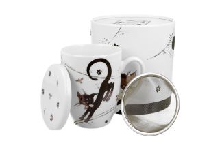 Ach, klimt cat, lonček s cedilom, 400 ml, 2-delni set