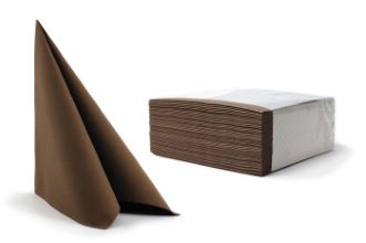 Airlaid, chic serviete, 40 x 40 cm, rjave, 50 kos