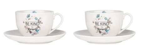 Alpeks home, be kind, skodelice za belo kavo, 200 ml, 2 kos