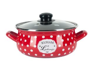 Alpeks home, kuham z ljubeznijo, kozica nizka s pokrovom, rdeča, 18 cm, 1.9 l