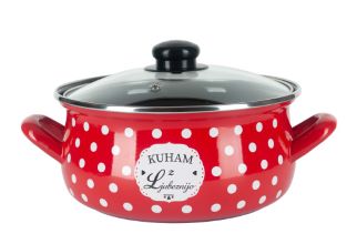 Alpeks home, kuham z ljubeznijo, kozica nizka s pokrovom, rdeča, 20 cm, 2.8 l