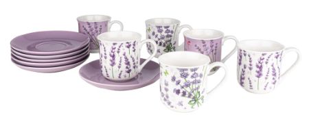 Alpeks home, lavanda, skodelice za belo kavo, 250 ml, 6 kos