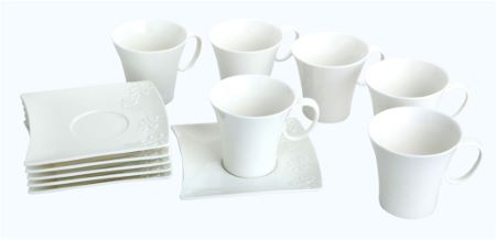 Alpeks home, skodelice za belo kavo, bele, hj1998, 220 ml, 6 kos