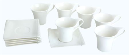 Alpeks home, skodelice za belo kavo, bele, hj1999, 220 ml, 6 kos