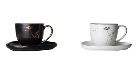 Alpeks home, skodelice za belo kavo, dekor dom, hj6094, 220 ml, 2 kos