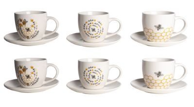 Alpekshome, čebelice, skodelice za belo kavo, 250 ml, 6 kos