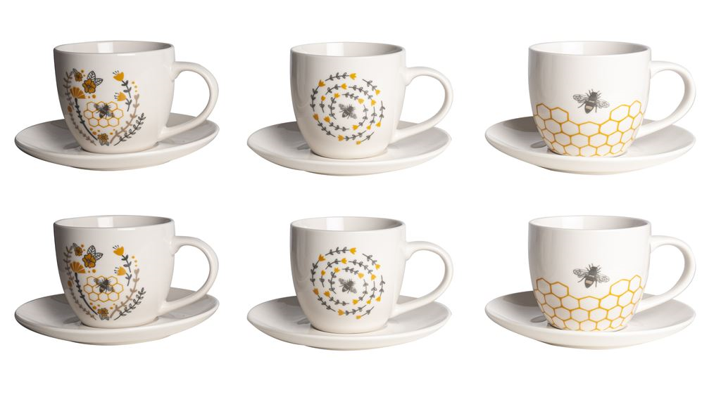 Alpekshome, čebelice, skodelice za belo kavo, 250 ml, 6 kos Alpekshome, čebelice, skodelice za belo kavo, 250 ml, 6 kos