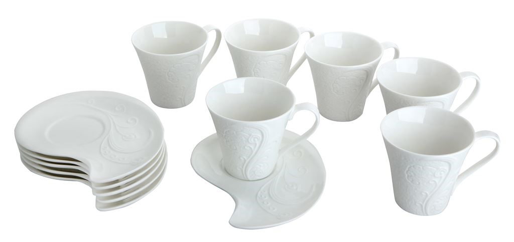 Alpekshome, skodelice za kavo, bele, hj1316, 220 ml, 6 kos