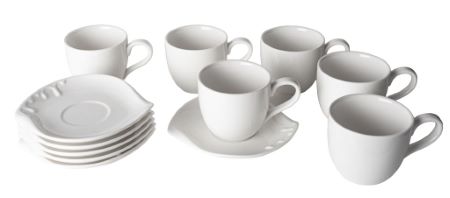 Alpekshome, skodelice za kavo, bele, hj6333, 220 ml, 6 kos