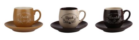 Alpekshome, sreča, skodelice za belo kavo, 6 kos