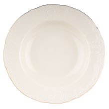 Bernadotte krožnik globoki 23cm ivory zlati rob