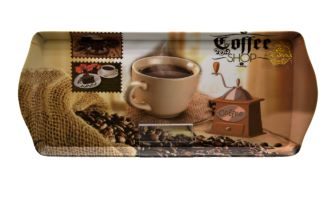 Coffee/kava, pladenj plastični 38 x 16,5 x 2 cm, 1 kos