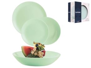 Luminarc, diwali, krožniki pastelno zeleni, 18 delni set
