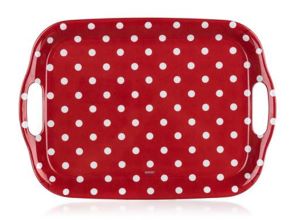 Rdeče pike, pladenj plastični 36 x 25.5 cm, 1 kos