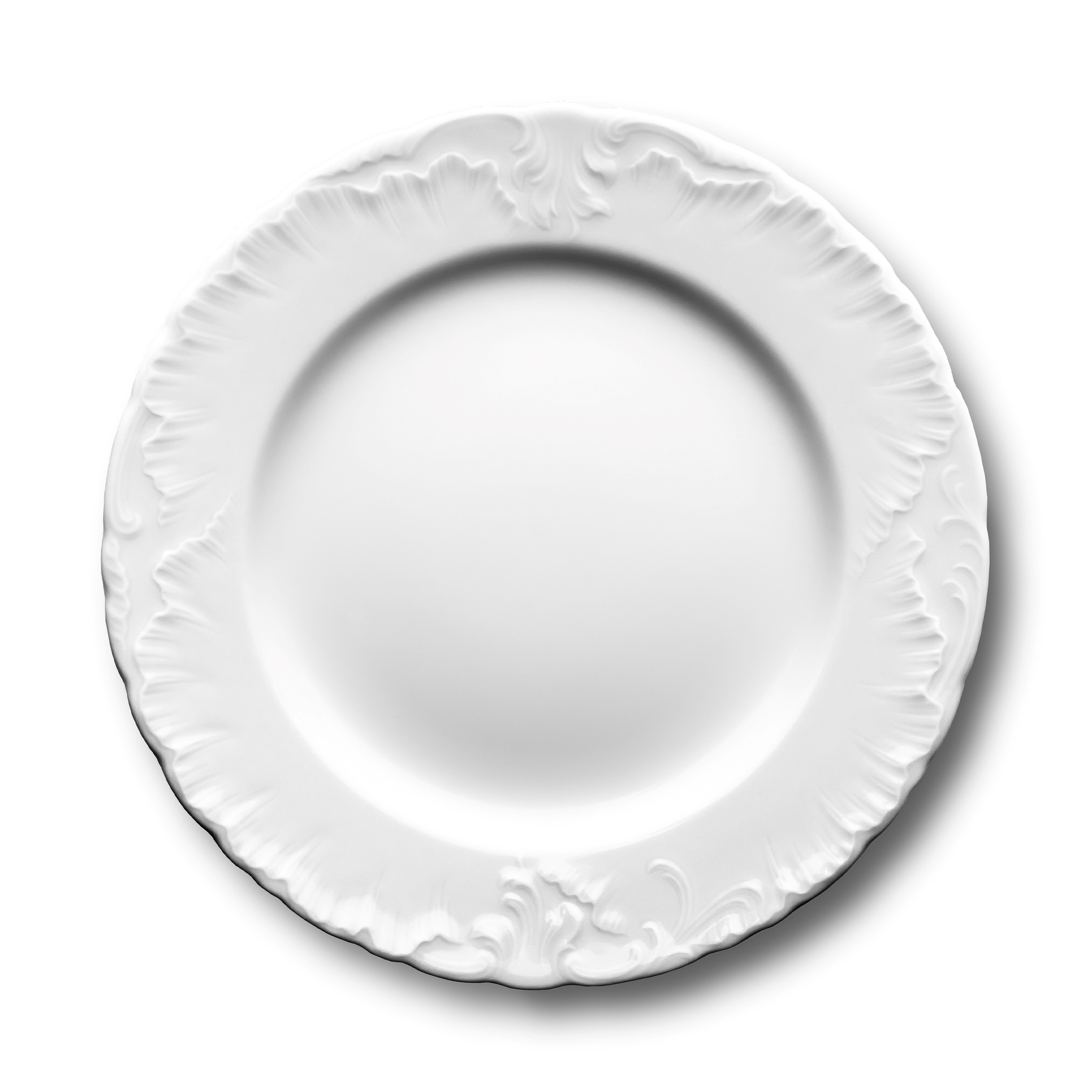 Rococo krožnik plitvi 25 cm beli