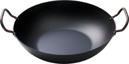 Skottsberg, wok z ročajema, ogljikovo jeklo, 34 cm