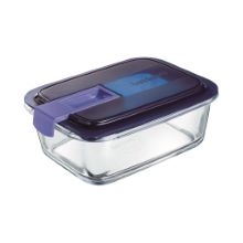 Steklena doza easy box pravokotna modra 82cl
