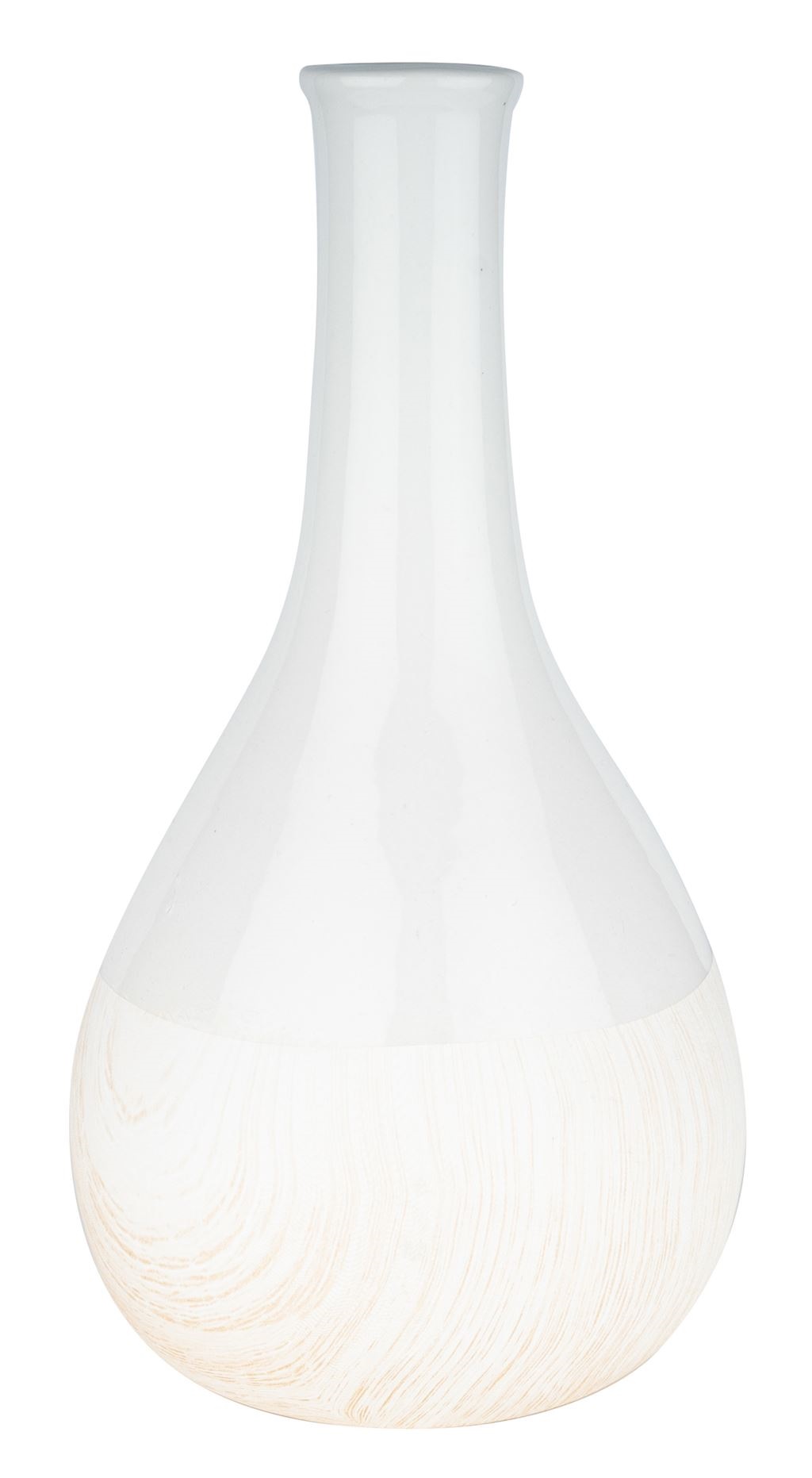 Vaza keramična bela wooden 12x12x25 cm